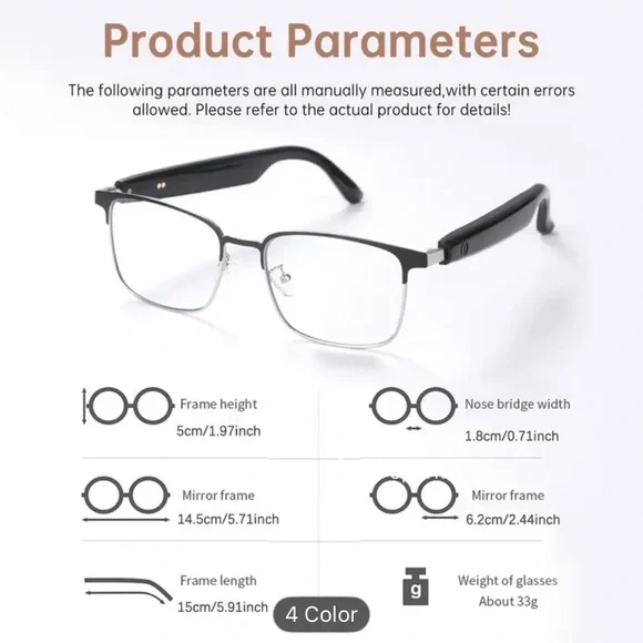 AI Translation Smart Glasses - Black